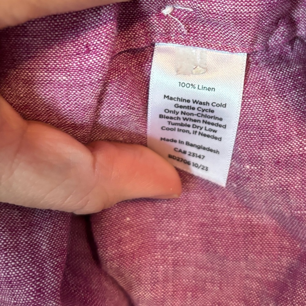 Talbots Side Button Linen Blouse - image 5